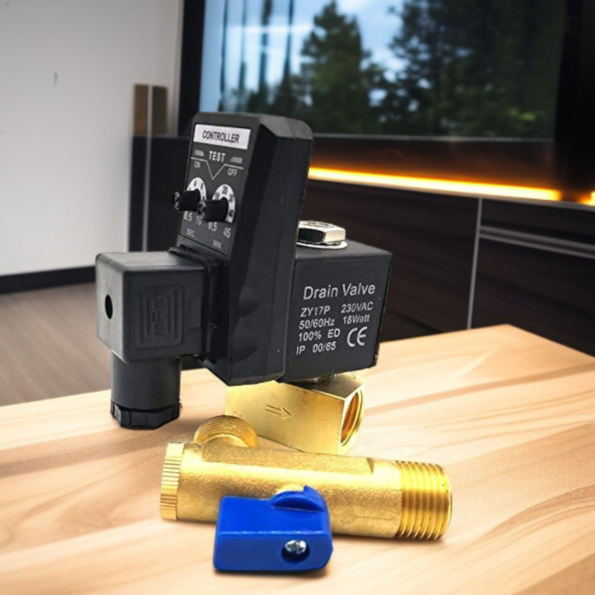 timer valve solenoid 1/2" auto drain 16 bar 220V split body