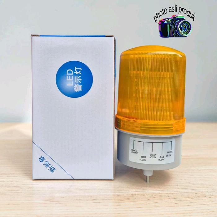 220V 110V 24V 12V lampu darurat peringatan putar nyala led rotary emergency alarm warning lamp - Gambar 2