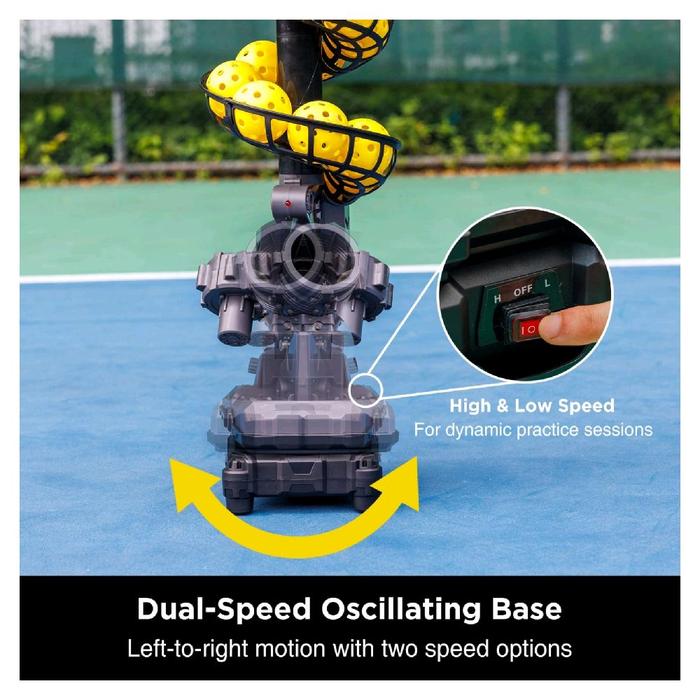 mesin pelontar bola tennis padel otomatis pitching swivel machine tennis padel ball automatic swing distance - Gambar 3