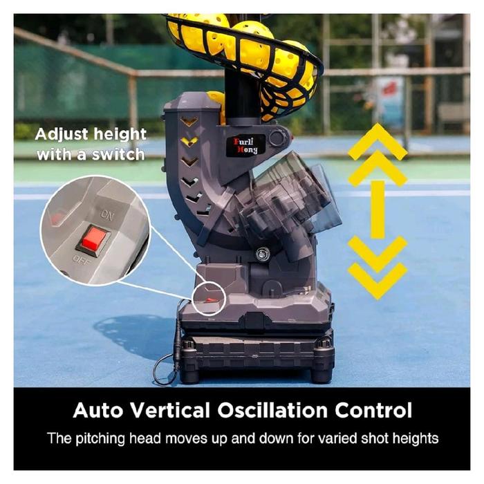 mesin pelontar bola tennis padel otomatis pitching swivel machine tennis padel ball automatic swing distance - Gambar 4