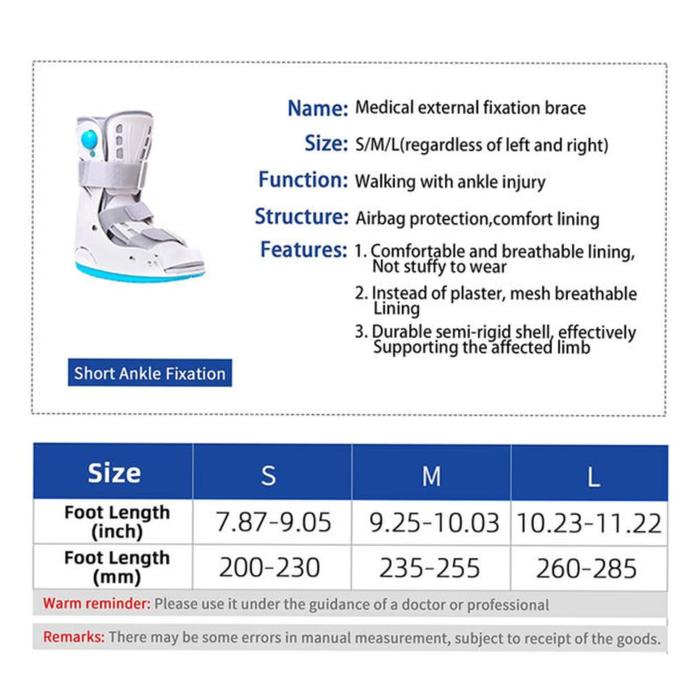 ankle foot orthosis cas boots fraktur walker brace sepatu boot terapi ortopedi pengelangan kaki - Gambar 3