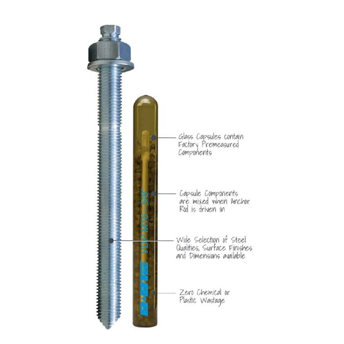M16x190 grade 8.8 dynabolt chemical anchor baut tanam pahat ketok harga satuan - Gambar 2