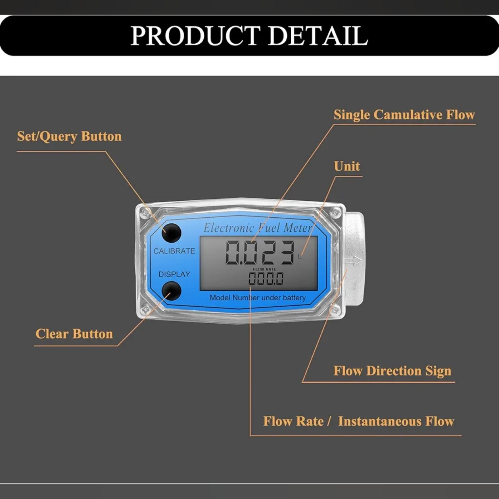 3 inch flow meter digital lcd display